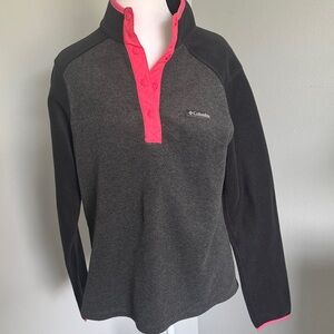 Columbia Women's Charcoal and Pink fleece jacket